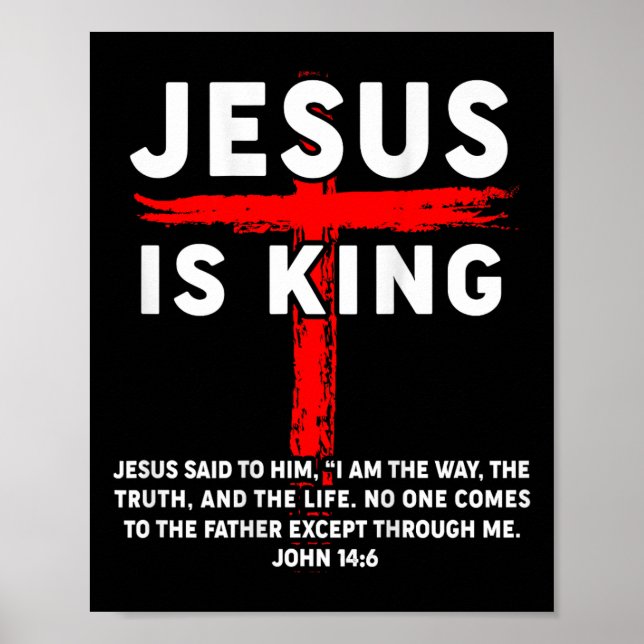 Póster Jesús Es El Rey Hombres Mujeres Cristianas Cruz Ni (Frente)