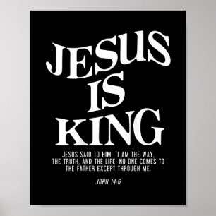 Póster Jesús es el Rey Juan Biblia Verse Religioso Cristi