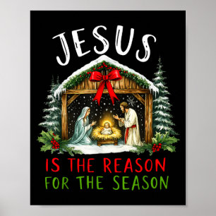 Póster Jesús Es La Razón De La Temporada De Navidad Xmas