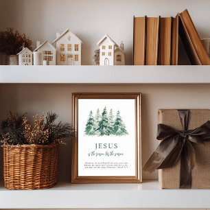 Póster Jesús es la razón del Árbol acuarela de temporada