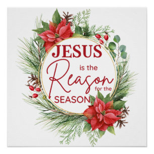 Póster Jesús es la razón para los Navidades de temporada