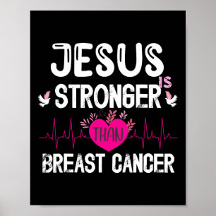 Póster Jesús Es Más Fuerte Que El Cáncer De Mama Cristian