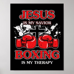 Póster Jesús Es Mi Boxeo Salvador Es Mi Terapia