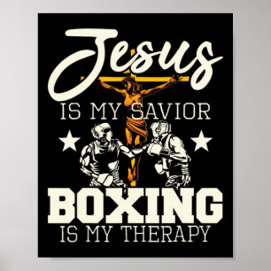 Póster Jesús Es Mi Boxeo Salvador Es Mi Terapia - Boxeo D