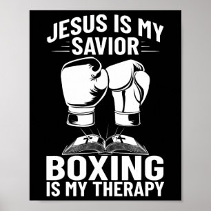 Póster Jesús Es Mi Salvador De Boxeo Es Mi Terapia De Box