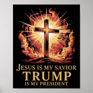 Póster Jesús es mi salvador Trump es mi presidente cristi
