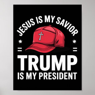 Póster Jesús es mi salvador Trump es mi presidente Religi