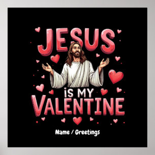 Póster Jesús es mi San Valentín celebra el amor con la fe