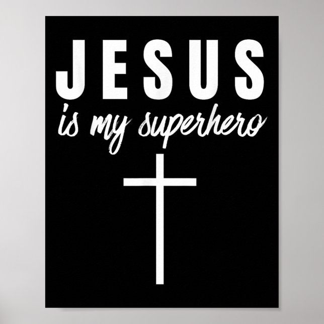 Póster Jesús Es Mi Superhéroe Funny Vbs Camp Christian Su (Frente)