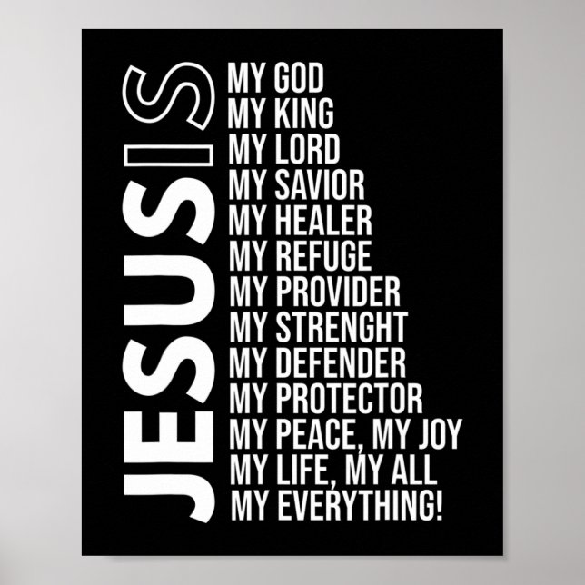 Póster Jesús es mi todo Jesús camiseta. ¿Eres una fiesta? (Frente)