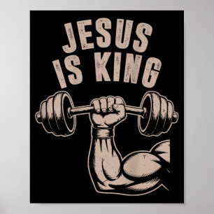 Póster Jesús Es Rey Barra Cruz Divertido Cristiano Entren