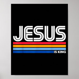 Póster Jesús Es Rey Cruz Cristiana Dios Fe Biblia Reli