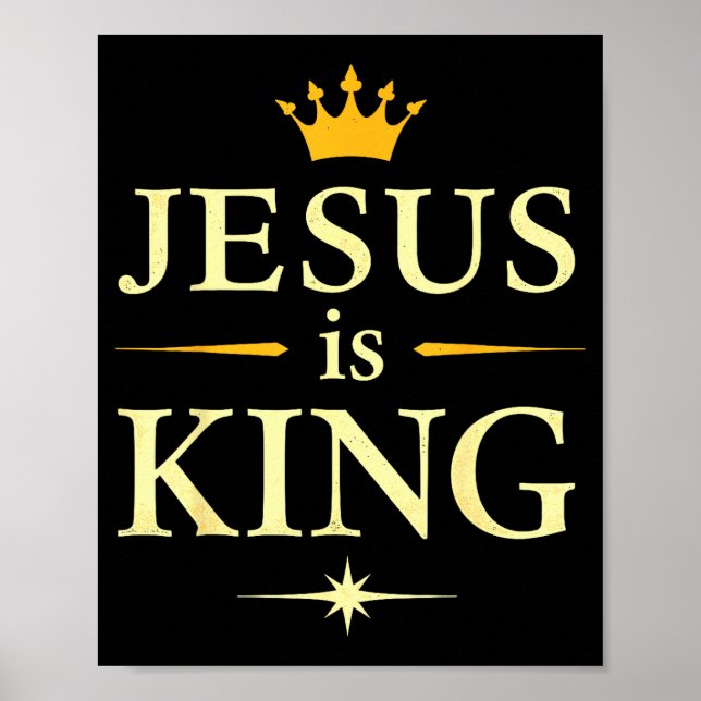 Póster Jesús Es Rey _ Diseño De Fe Cristiana  (Frente)