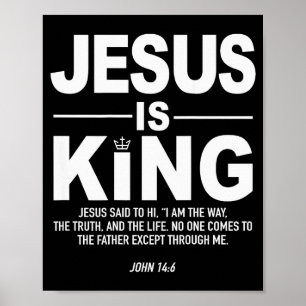 Póster Jesús Es Rey Fe Religiosa Dios Hombres Cristianos