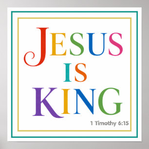 Póster Jesús Es Rey Negrita Colorida Majestad Divina