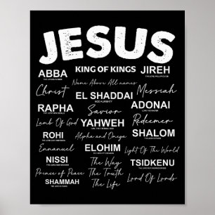 Póster Jesús Es Rey Nombres De Dios Hebreo Jesús Cristian