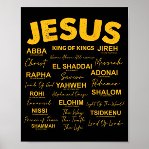 Póster Jesús Es Rey Nombres De Dios Hebreo Jesús Cristian