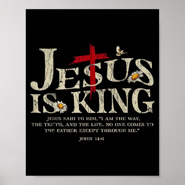 Póster Jesús Es Rey Versículo Bíblico Juan 14_6 Dios Cris (Frente)