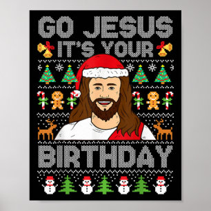 Póster Jesús es tu dulce Navidad feo de cumpleaños