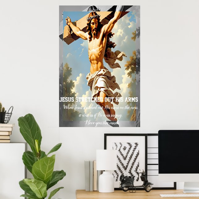Póster Jesús extendió sus brazos (Oficina en casa)