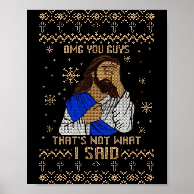 Póster Jesús fea Navidad Omg chicos eso no es lo que  (Frente)