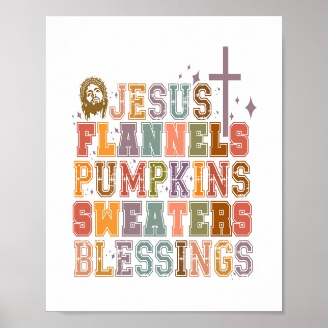 Póster Jesús Flanels Calabazas Dulces Bendiciones (Frente)