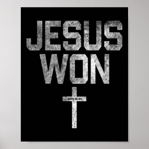 Póster Jesús Ganó Fe Cristiana Solo Aquí Para Dar Regalos
