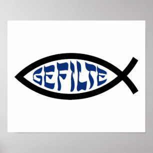 Póster Jesús Gefilte Fish - Humor de la Pascua judía