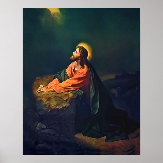Póster Jesús Gethsemane Agony Garden Mount Olives Hofman (Frente)