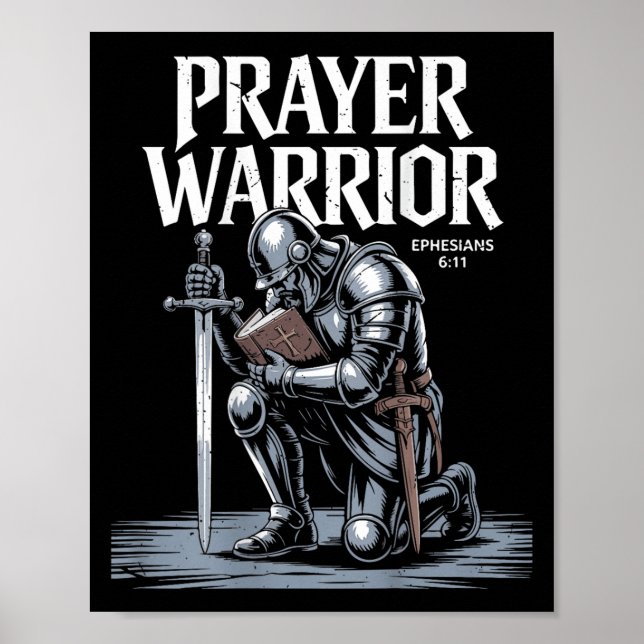 Póster Jesús Guerrero De Oración Armor Cristiano De Dios  (Frente)