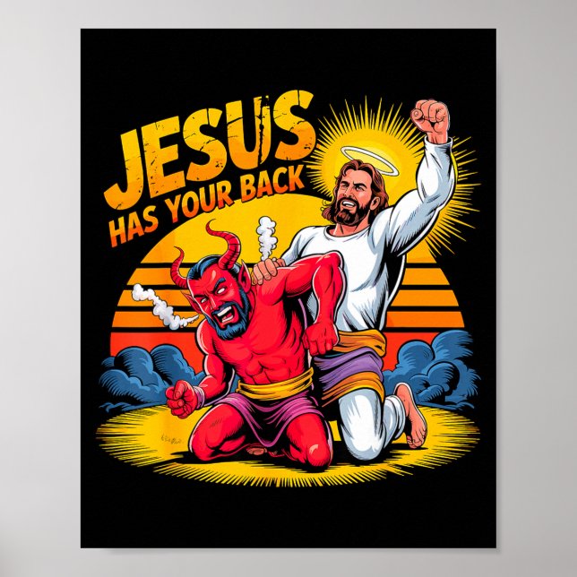 Póster Jesus Has Your Back Christian Faith  (Frente)