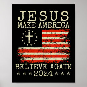 Póster Jesús Haz Que América Crea De Nuevo Patriótico 4 D