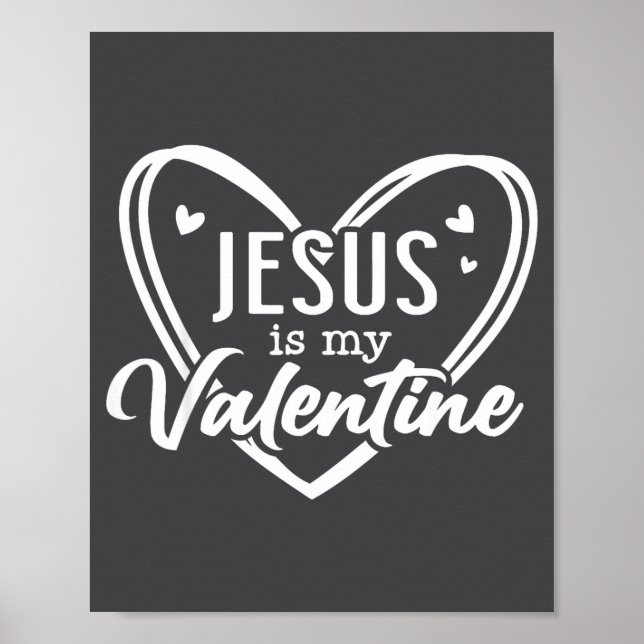 Póster Jesus Heart Christian Faith Love Valentines Day Me (Frente)