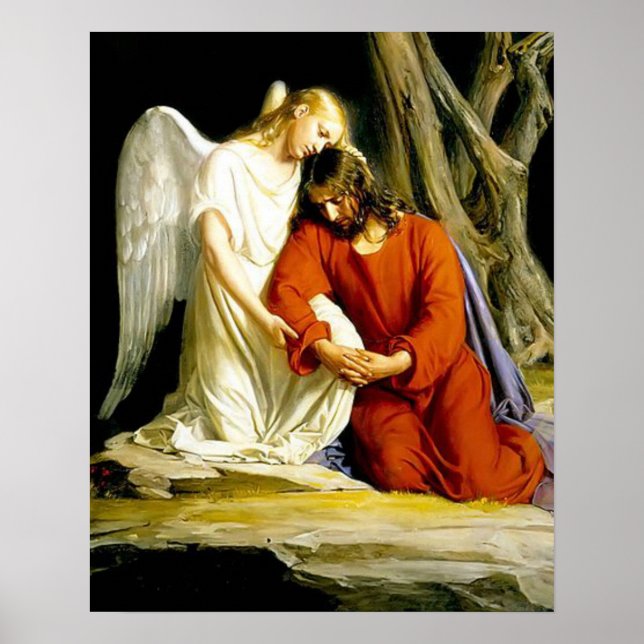 Póster Jesus in Prayer at the Garden of Gethsemane Poster (Frente)
