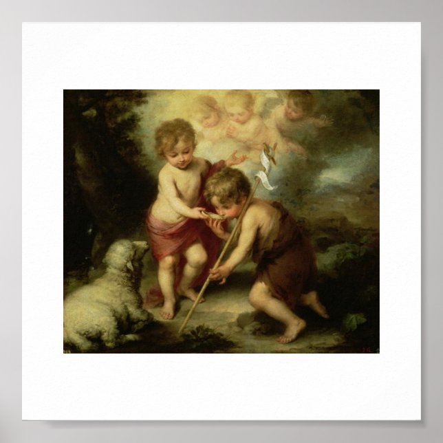 Póster Jesús Infantil y Juan Bautista, alrededor del sigl (Frente)