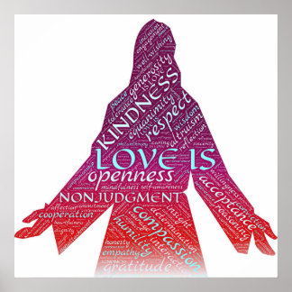 Póster Jesus is Love, Compassion, Non-Judgement Christian