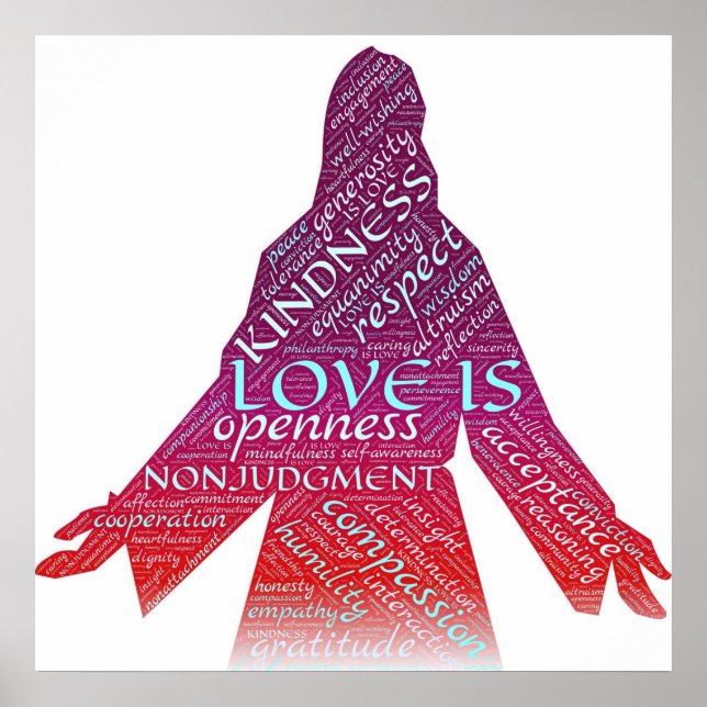 Póster Jesus is Love, Compassion, Non-Judgement Christian (Frente)