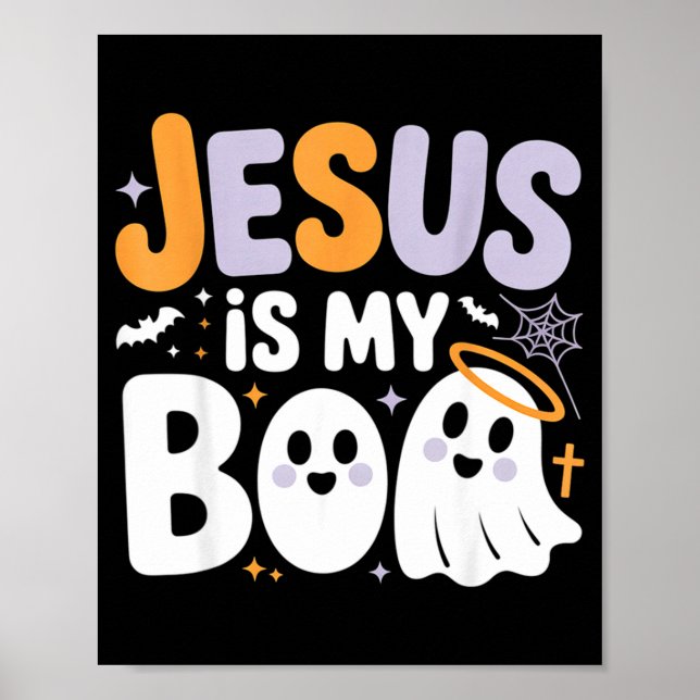 Póster Jesus Is My Boo Cute Christian Halloween Ghost Fun (Frente)