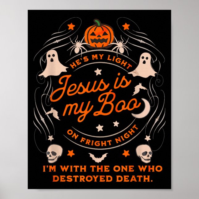 Póster Jesus Is My Boo Soky Christian Funny Halloween  (Frente)