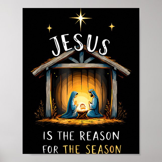 Póster Jesus Is The Reason For The Season Christmas Xmas  (Frente)