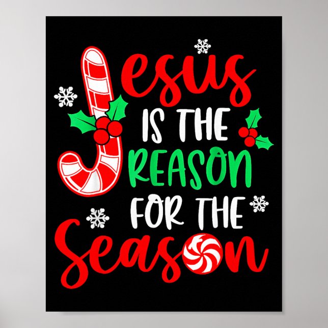 Póster Jesus Is The Reason For The Season Christmas Xmas  (Frente)