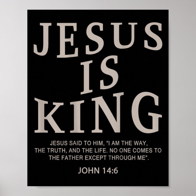 Póster Jesus King Christian Men Youth God Good Son Brothe (Frente)