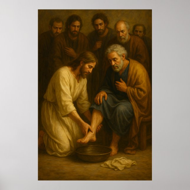 Póster Jesús lavando los pies de los discípulos™ Poster d (Frente)