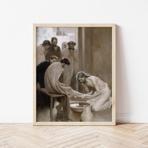 Póster Jesús lavando pies de discípulos   Albert Edelfelt