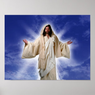 Póster Jesús le acoge con satisfacción con los brazos