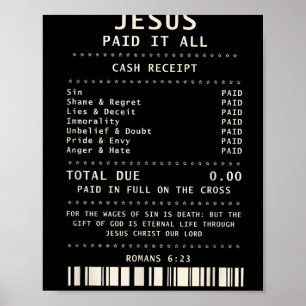 Póster Jesús Lo Pagó Todo Gracioso Credo Cristiano Bíblic
