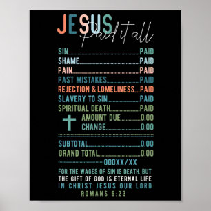 Póster Jesús Lo Pagó Todo Recibo Católico Cristiano