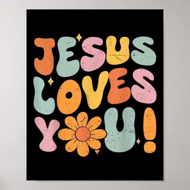 Póster Jesus Loves You Christian Teen Girl God Sister Goo (Frente)