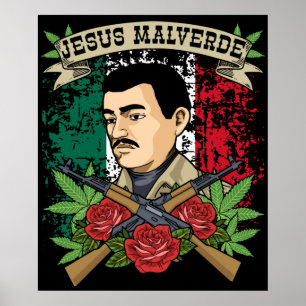 Póster Jesus Malverde Gift Mujeres y hombres Jesus Malver