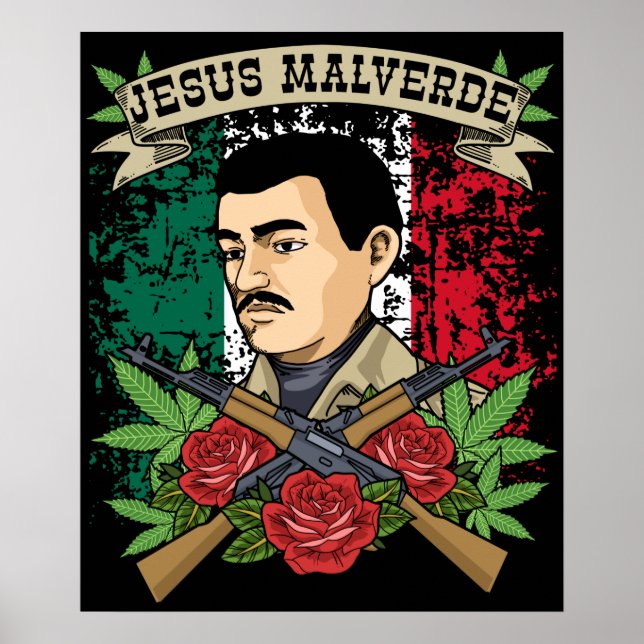 Póster Jesus Malverde Gift Mujeres y hombres Jesus Malver (Frente)